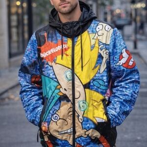 Members Only x Nickelodeon Hey Arnold Cartoon Graphic Jacket Small NWT